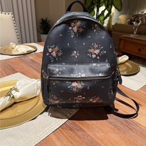 Coach Gallery Floral Bouquet Leather Backpack